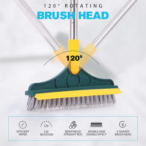 2 in 1 Floor Scrub Brush with Squeegee, Floor Brush