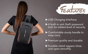 Waterproof Polyester Slim Unisex Crossbody Sling Bag