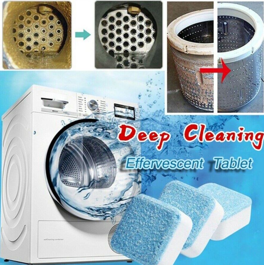 Washing Machine Stain Tank Cleaner Deep Cleaning Tablet (pack of 12) get toilet seat cover free