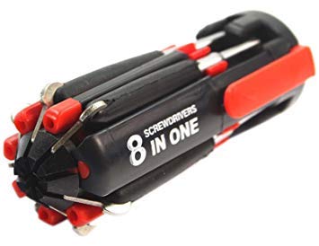 8 in 1 Aluminum Screwdriver Tool Kit with 6 LED Light