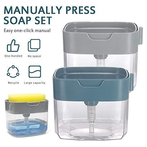 2 in 1 Soap Dispenser for Dishwasher Liquid Holder , Liquid Dispenser Through Pump