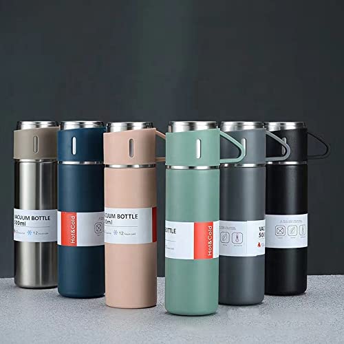 Latest Steel Vacuum Flask Set with 3 Steel Cups Combo - 500ml -