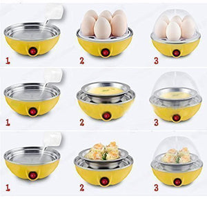 Egg Boiler Electric Automatic Off 7 Egg Poacher for Steaming, Cooking Also Boiling and Frying, Multi Colour