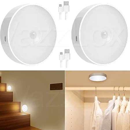 Smart Motion Sensor LED Light Pack of 2 (with Built in Battery) at 50% FLAT discount