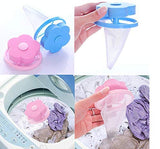 Flower Shape Home Washing Machine Laundry Bag | Floating Reusbale Net Bag | Hair Removal Ball | Debris Thread Cleaning Filter | Net Lint Mesh Bag (4pcs) [Multicolor]