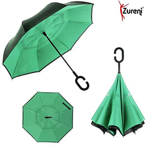 C-Shaped Handle Anti UV Protection Waterproof-Windproof Car Rain Outdoor Use Umbrella (Random Colors) for Men-Women