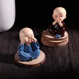 Buddha Miniature Figurine 5.5cms | Resin Buddha Monk Statues, Small, Multicolour, Set of 4