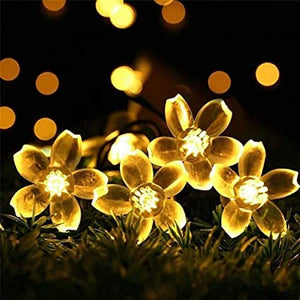 Portable Warm White Silicone Blossom Flower Fairy String Lights,