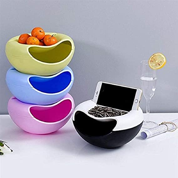 Lazy Snack Bowl Plastic Double Layers