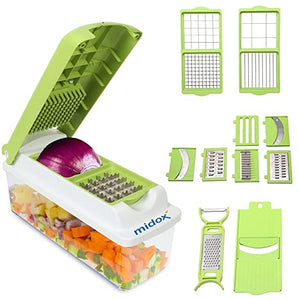 13 in 1 Multipurpose Vegetable and Fruit Chopper, Dicer Cutter Grater Slicer for Kitchen with High Grade Quality, Green