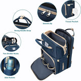 Foldable 900D Diaper Bag/Backpack with Bassinet, Folding Washable Crib, Infant Sleeper Nest (Navy Blue)