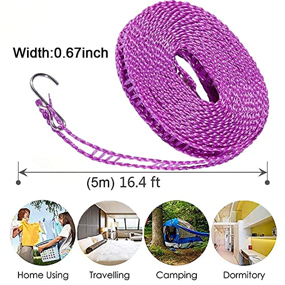Nylon Clothesline Rope in Multi Color ,( 5 Meter ) Set of 2