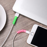 Spiral Charger Cable Protector Data Cable Saver Charging Cord Protective Cable Cover Set of 2 (8 Pieces)