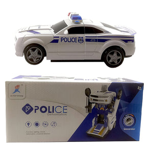 Police Robot Car, 2 in 1 Feature Car Converting to Robot,