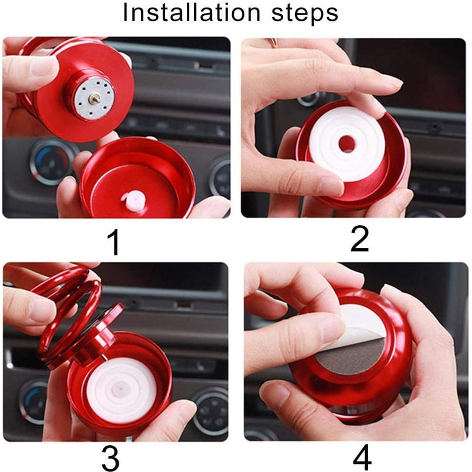 Fancy Spiral Double Ring Rotating Car Perfume Air Freshener For Dashboard Multi Colur