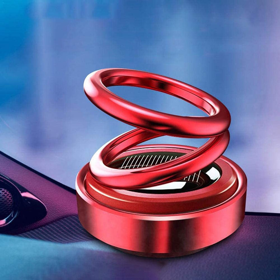 Fancy Spiral Double Ring Rotating Car Perfume Air Freshener For Dashboard Multi Colur