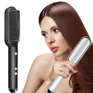 Professional Hair Straightener Tourmaline Ceramic Hair Curler Brush Hair Comb